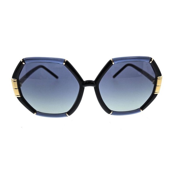 Tory Burch elegant oversized navy blue sunglasses - Picture 2 of 3